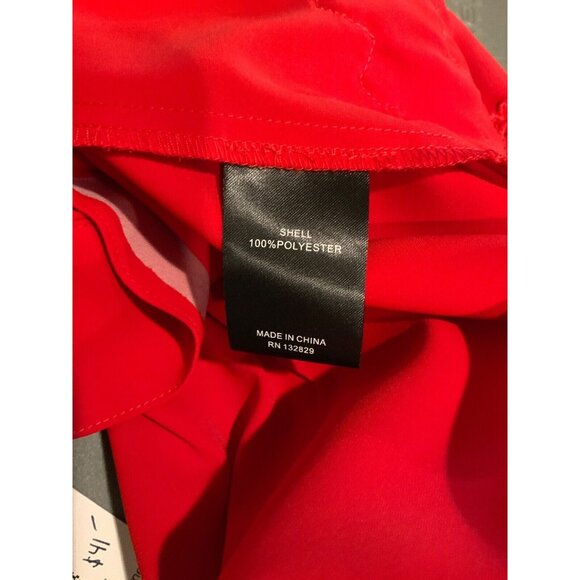 NBD x NAVEN Red Floral Appliqué Zip-Up Short Shorts, Size M - Picture 7 of 7